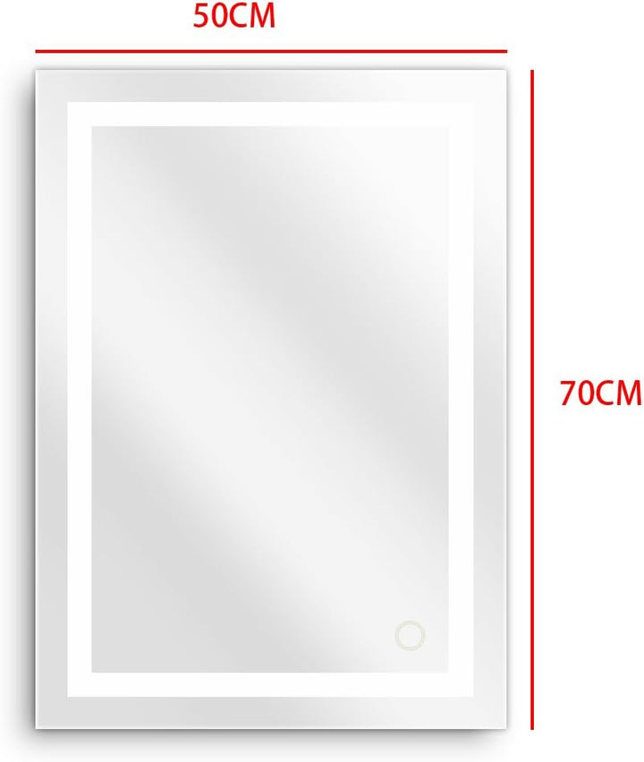 MUPAI Badspiegel mit Beleuchtung,Badezimmerspiegel mit Beleuchtung,badezimmerspiegel LED Touch (50x7