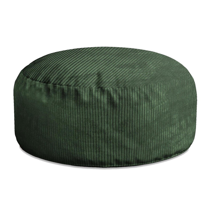 DreamRoots Pouf Hocker Roller 70x70x40cm - Pouf Cord - Sitzkissen Rund - Hocker Wohnzimmer - Fusshoc