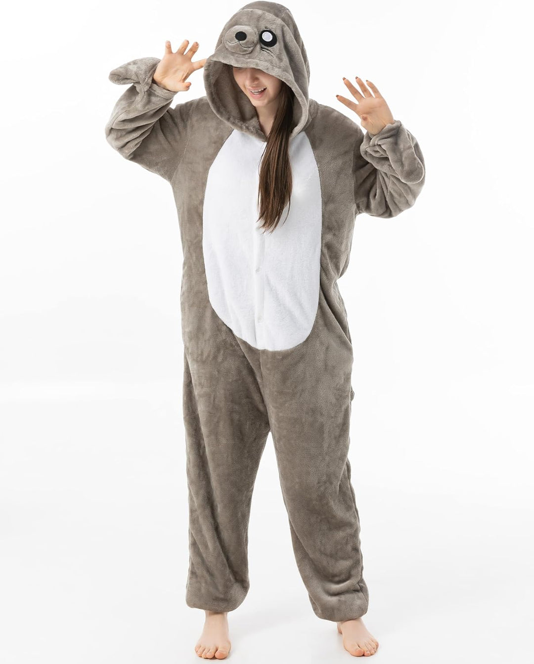 Katara 1744 - Seerobbe Kostüm-Anzug Onesie/Jumpsuit Einteiler Body für Erwachsene Damen Herren als P