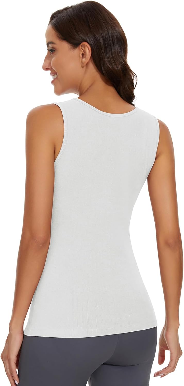 WOWENY Damen Thermo Unterhemd Warm Tank Top Fleece Untershirt Ärmellos Oberteil Thermounterwäsche Ba