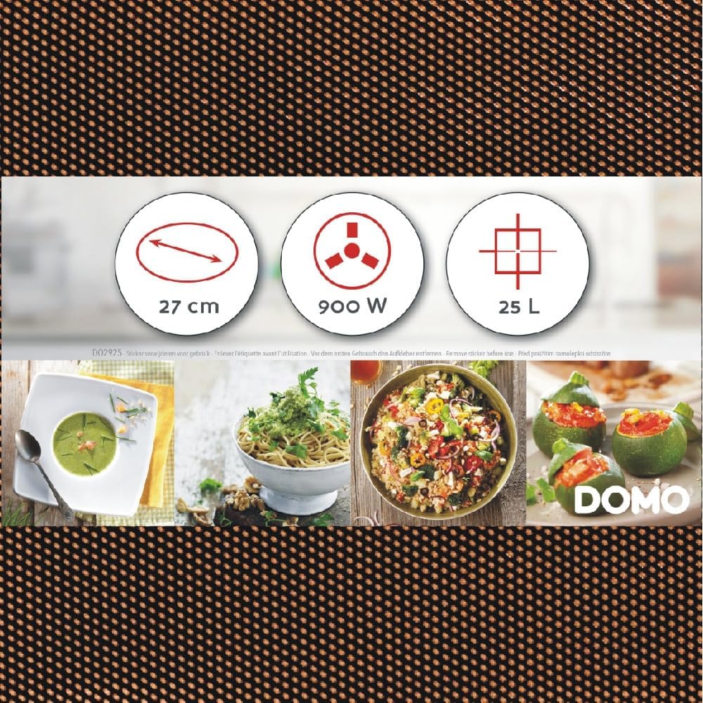 DOMO DO2925 Freistehend Mikrowelle - 5 Leistungsstufen - Auftauen - Mechanische Bedienung - Mit Time