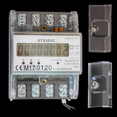 OCS.tec Digitaler MID-Drehstromzähler Stromzähler Starkstrom Zwischenzähler 230/400V kWh DIN-Hutschi