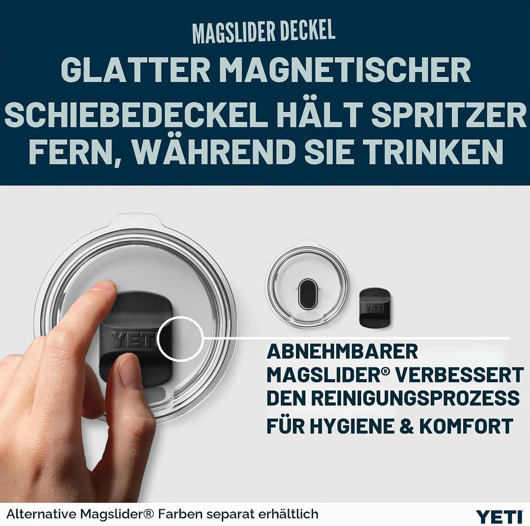 YETI Rambler Thermobecher 10 oz (295 ml) Black Forest Green – Kaffeebecher To Go, Thermotasse mit ab