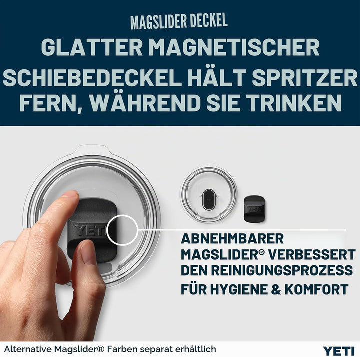 YETI Rambler Thermobecher 10 oz (295 ml) Black Forest Green – Kaffeebecher To Go, Thermotasse mit ab