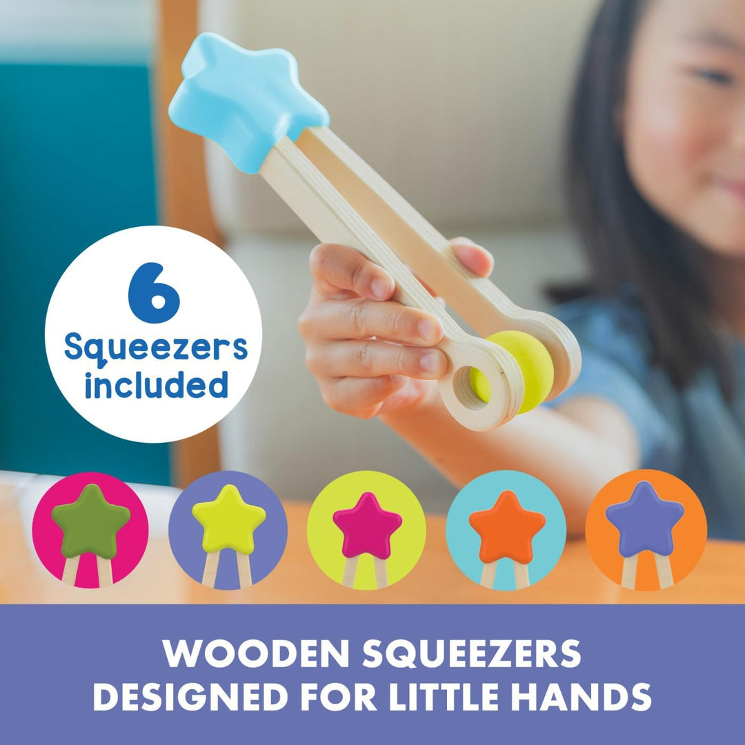 Learning Resources Easy Tweezies Gruppenset, Montessori Holzpinzetten ab 3 Jahren, Feinmotorik-Werkz