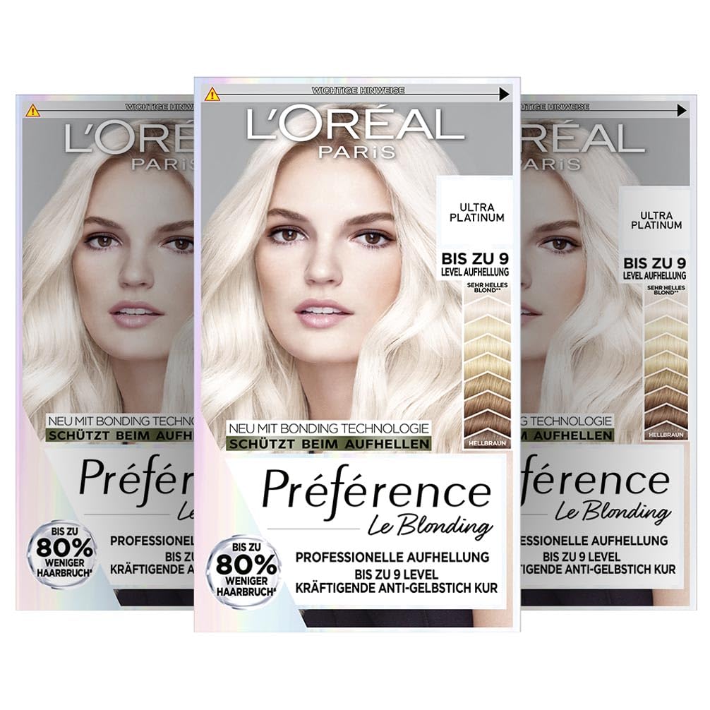 L'Oréal Paris Extrem Aufheller für platin-blondes Haar, Mit Anti-Gelbstich und Anti-Haarbruch Techno