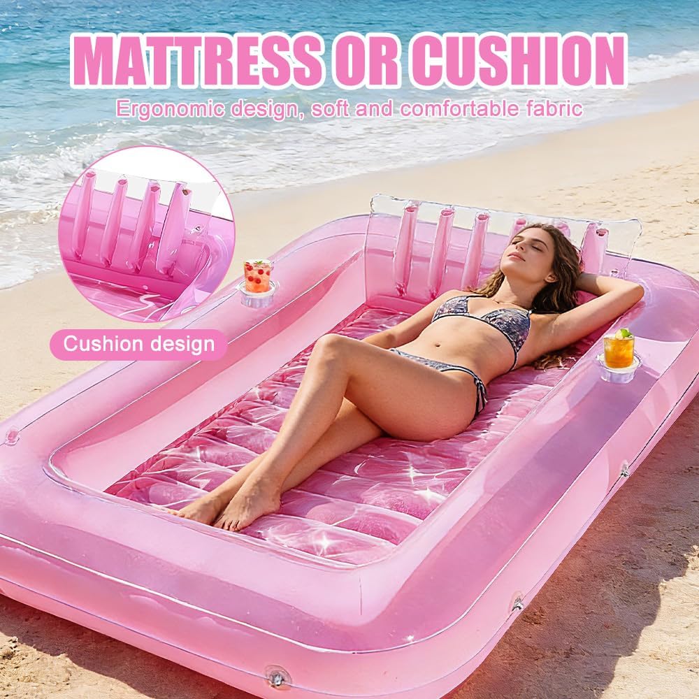 178x116cm Aufblasbare Tanning Pool mit Kühler Aufblasbarer Sonnenpool, Tanning Pool Luftmatratzte Po