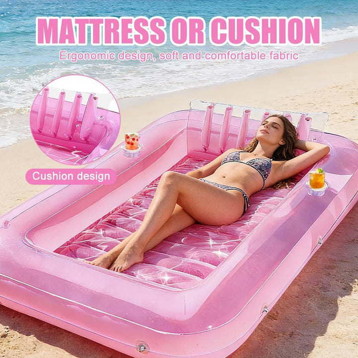 178x116cm Aufblasbare Tanning Pool mit Kühler Aufblasbarer Sonnenpool, Tanning Pool Luftmatratzte Po