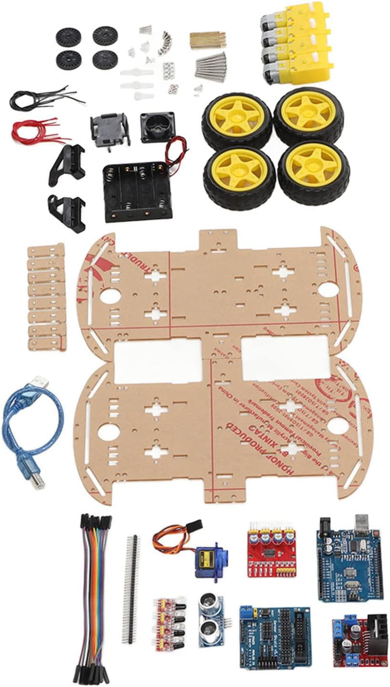 Marhynchus DIY Smart Robot Car Chassis Kit, Tracking Motor Robot Smart Car Platform 4WD für Teens DI