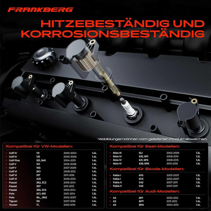 Frankberg 3x Zündspule Zündmodul Kompatibel mit A1 A2 A3 B.o.r.a Golf IV V VI J.e.t.t.a III P.a.s.s.