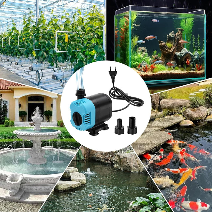 Tauchwasserpumpe 1200l/H 15W,AolKee Ultra Ruhige Wasserbrunnen Pumpe, Wasserdichte Bewertung IPX8 ve