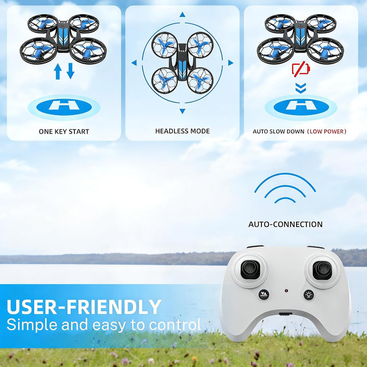 RC Quadrocopter mit 3 Akkus, Höhenhaltung, Kopflos Modus, 3D Flip und 3 Geschwindigkeitsmodi Drone,
