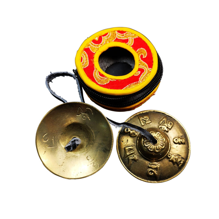 Tibetan Tingsha Glocke mit schönem Fall, für Klangheilung, Yoga, Meditation, Achtsamkeit -Fingerzimb