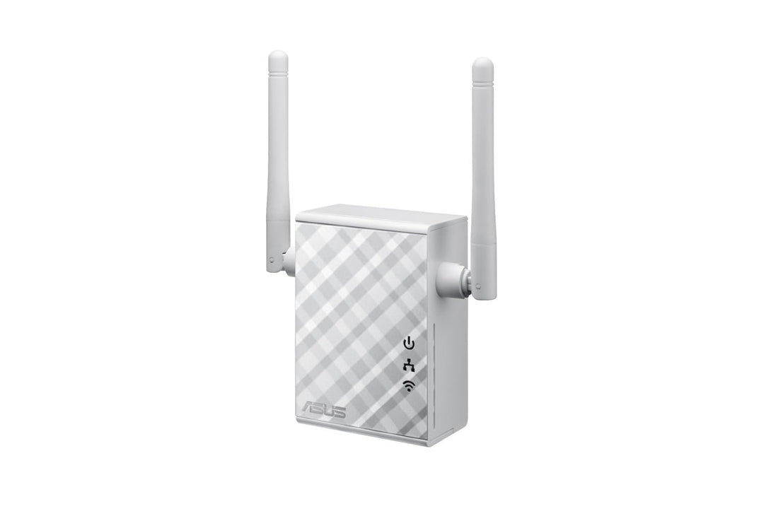 Asus RP-N12 Repeater (Wi-Fi 4 N300, WLAN Reichweitenverlängerung, Power-Schalter, 2 externe Antennen