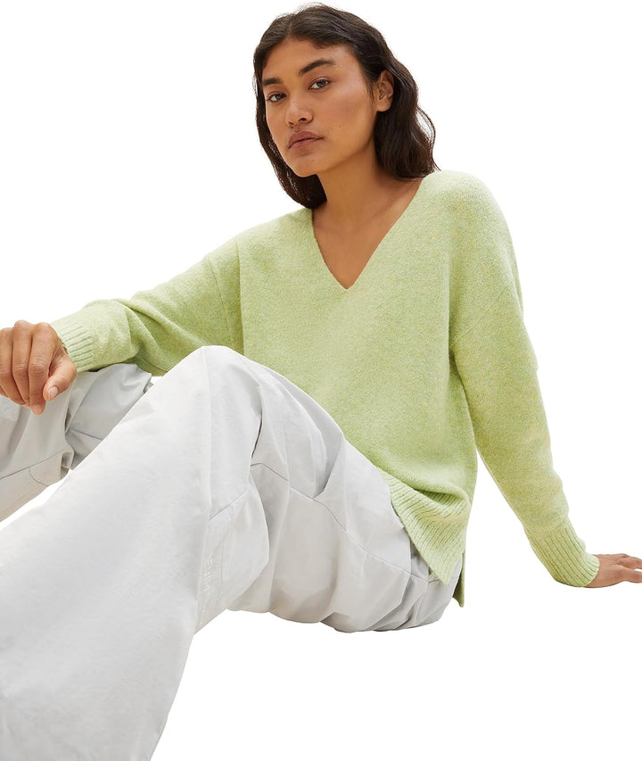 Tom Tailor Denim Damen 1038392 Basic Pullover mit V-Ausschnitt (1er Pack) S 32542-dusty Pear Green M