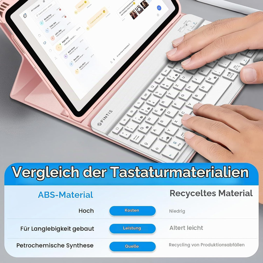 Fintie Tastatur Hülle für iPad Air 5 2022 / iPad Air 4 2020 10.9 Zoll, Soft TPU Rückseite Gehäuse Sc