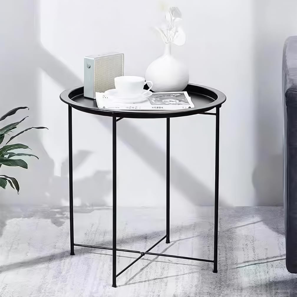 Hershii Dreibein Campingtisch mit Aluminiumbeine und Tischplatte aus Kunststoff Kleiner Picknicktisc