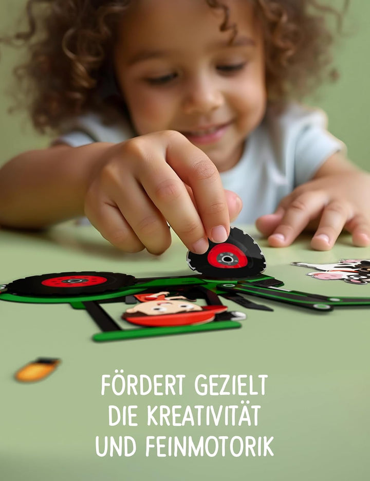 Bauernhof - Das erste Stickerbuch für Kinder zum Tüfteln, Bauen & Kombinieren - Wiederverwendbares S