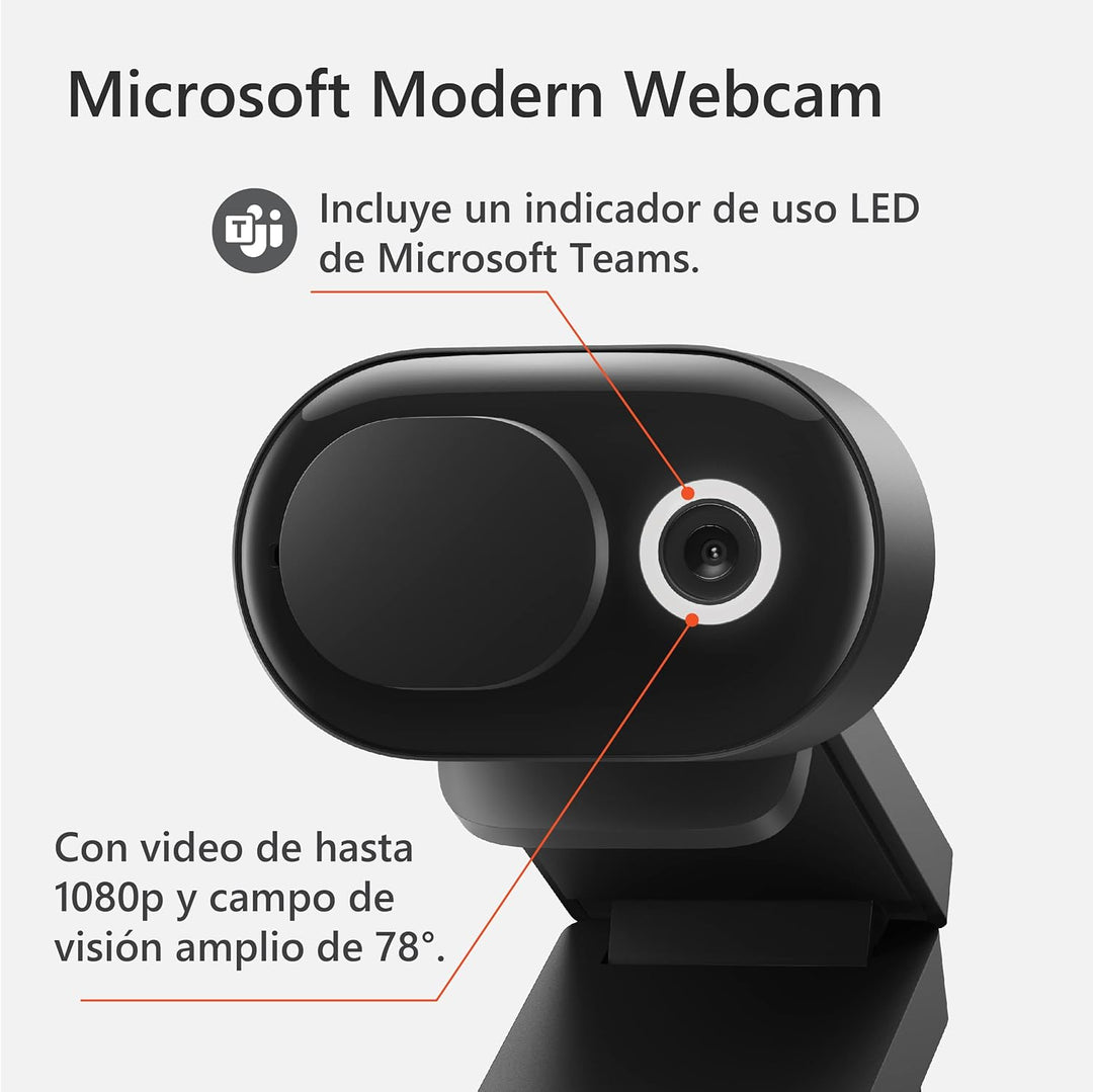 MICROSOFT 8L3-00005 - Modern Webcam, DFOV of 78° (HFOV 69°, 16:9 Aspect Ratio), schwarz