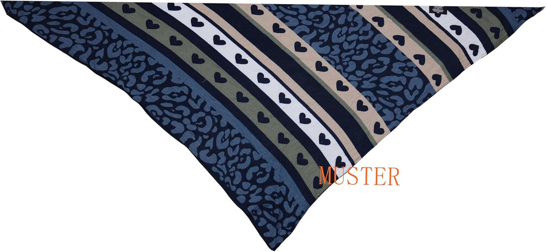 Damen Musselin Halstuch Made in Italy mit Leo Love Herz– Leichtes Dreieckstuch für Frühling &amp; Sommer