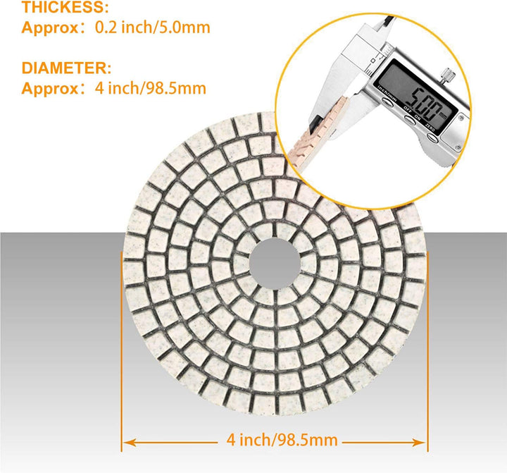 Nasspolierer, SPTA 800W / 220V 100mm Nass Poliermaschine mit variabler Geschwindigkeit und Granit-Di