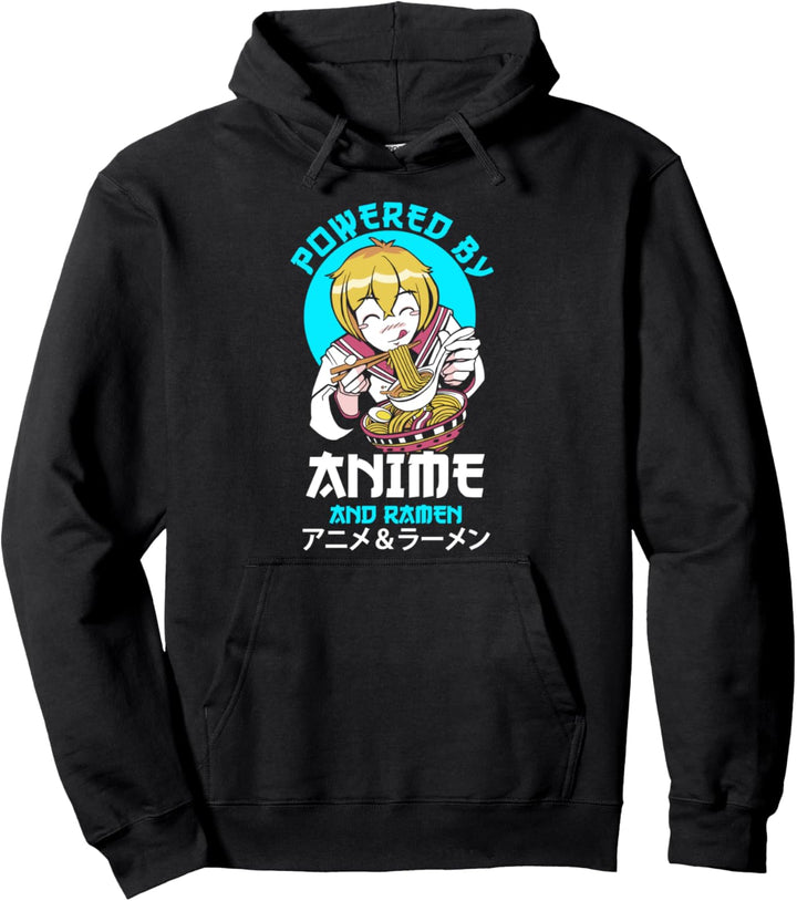 Angetrieben von Anime und Ramen Anime Pullover Hoodie