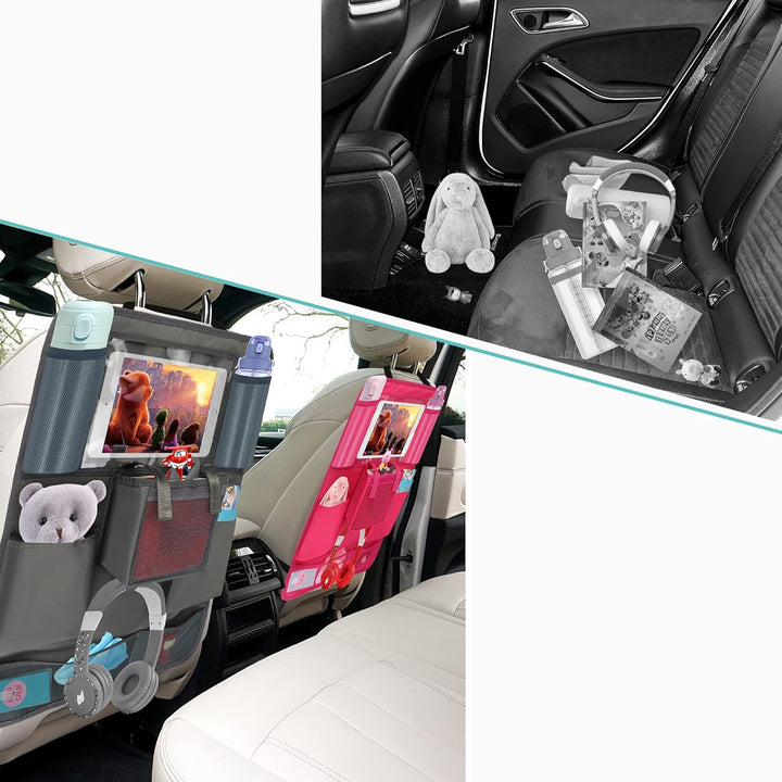 Annmore Auto Sitzschutz Rückseite Organizer mit Tasche für Toniebox Hörfiguren und 10,5 Zoll Ipad, G