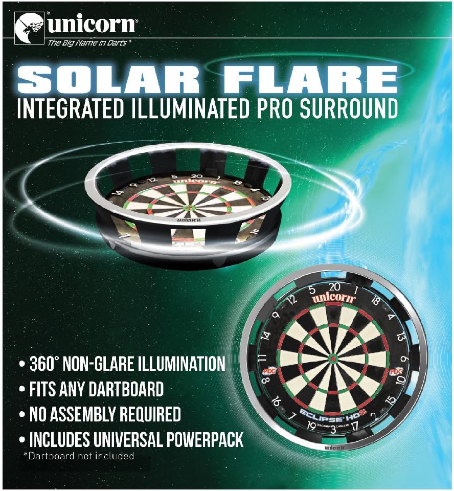Unicorn Solar Flare Dartboard Surround mit integrierter Beleuchtung Single, Single