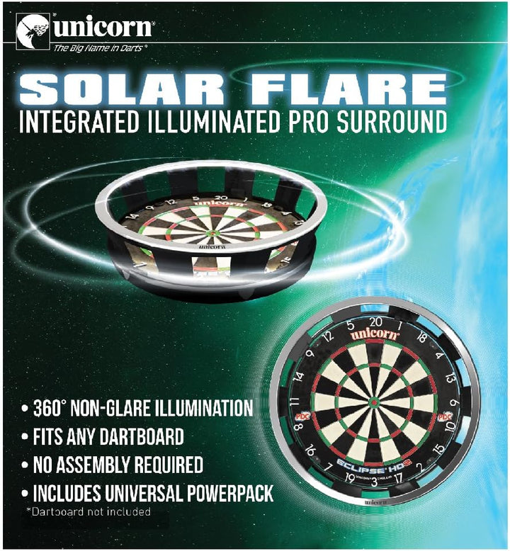Unicorn Solar Flare Dartboard Surround mit integrierter Beleuchtung Single, Single