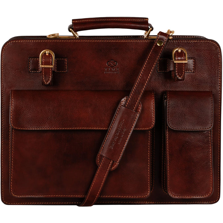 Time Resistance Leder Arbeitstasche – Handgemacht Ledertasche 15 Zoll Laptoptasche Bürotasche Notebo