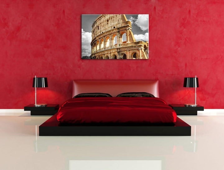 Pixxprint Kolosseum in Rom als Leinwandbild/Grösse: 100x70 cm/Wandbild/Kunstdruck/fertig bespannt, 1