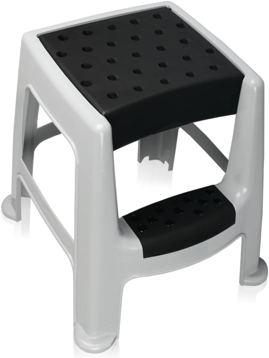 Tritthocker 2 Stufen Tritt bis 150 kg mit Staufach Trittstufe Haushalt