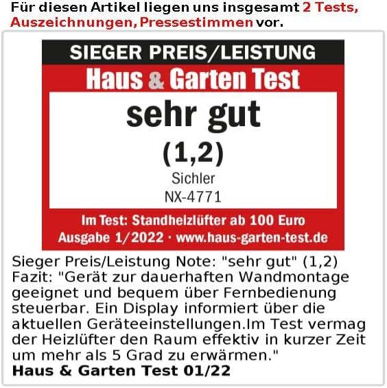 Sichler Haushaltsgeräte Heizlüfter WLAN: WLAN-Keramik-Wandheizlüfter, LED-Display, 2.000 W, App, Goo