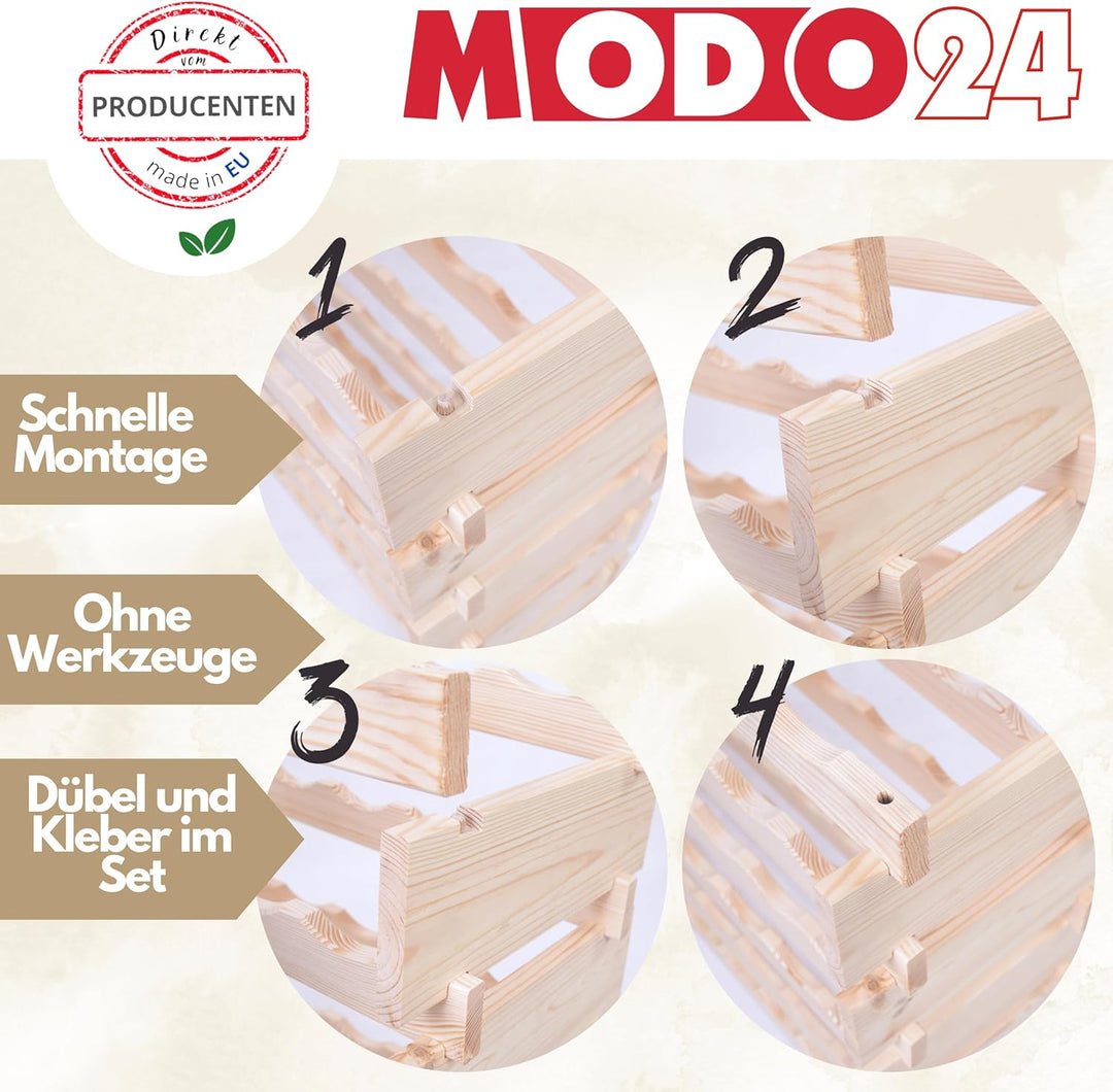 Weinregal, Holzregal, Modulares Weinständer, Weinhalter, Flaschenständer, Flaschenregal, Modernes Ge