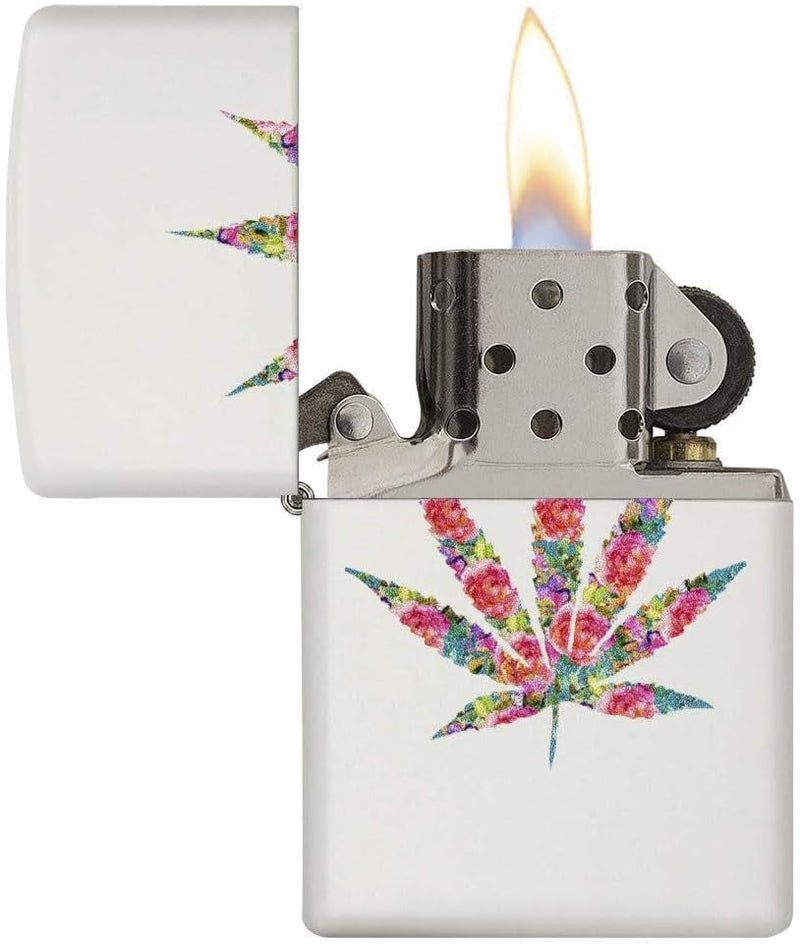 Zippo FLORAL Weed DESIGN-214-Zippo Collection 2019-60004288-46,95 €, Silber, smal