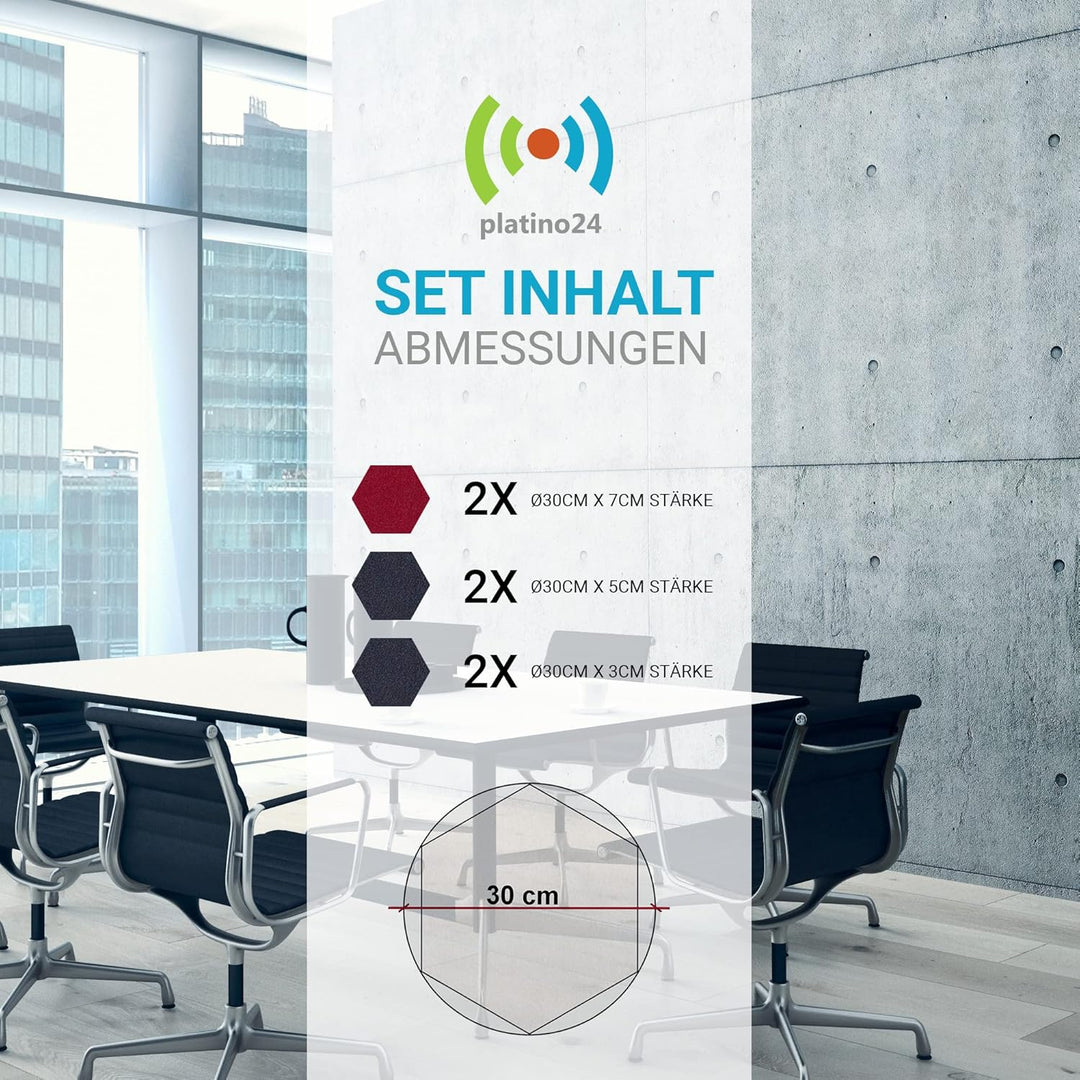 platino24 Schallabsorber COLORE aus Basotec G+ I Akustikpaneele mit Akustikfilz I 3D Wand-Paneele mi