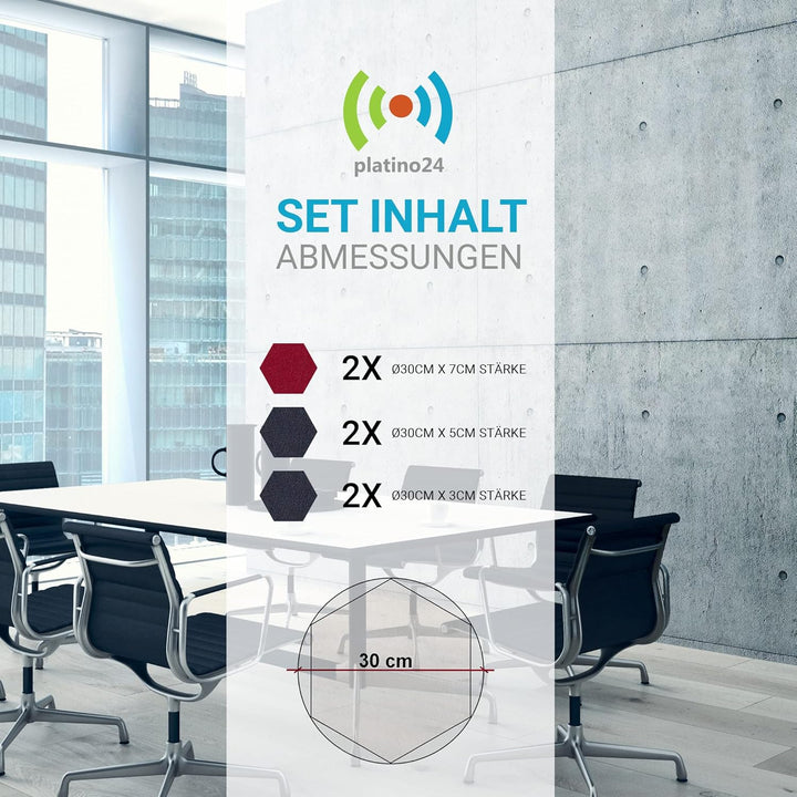 platino24 Schallabsorber COLORE aus Basotec G+ I Akustikpaneele mit Akustikfilz I 3D Wand-Paneele mi