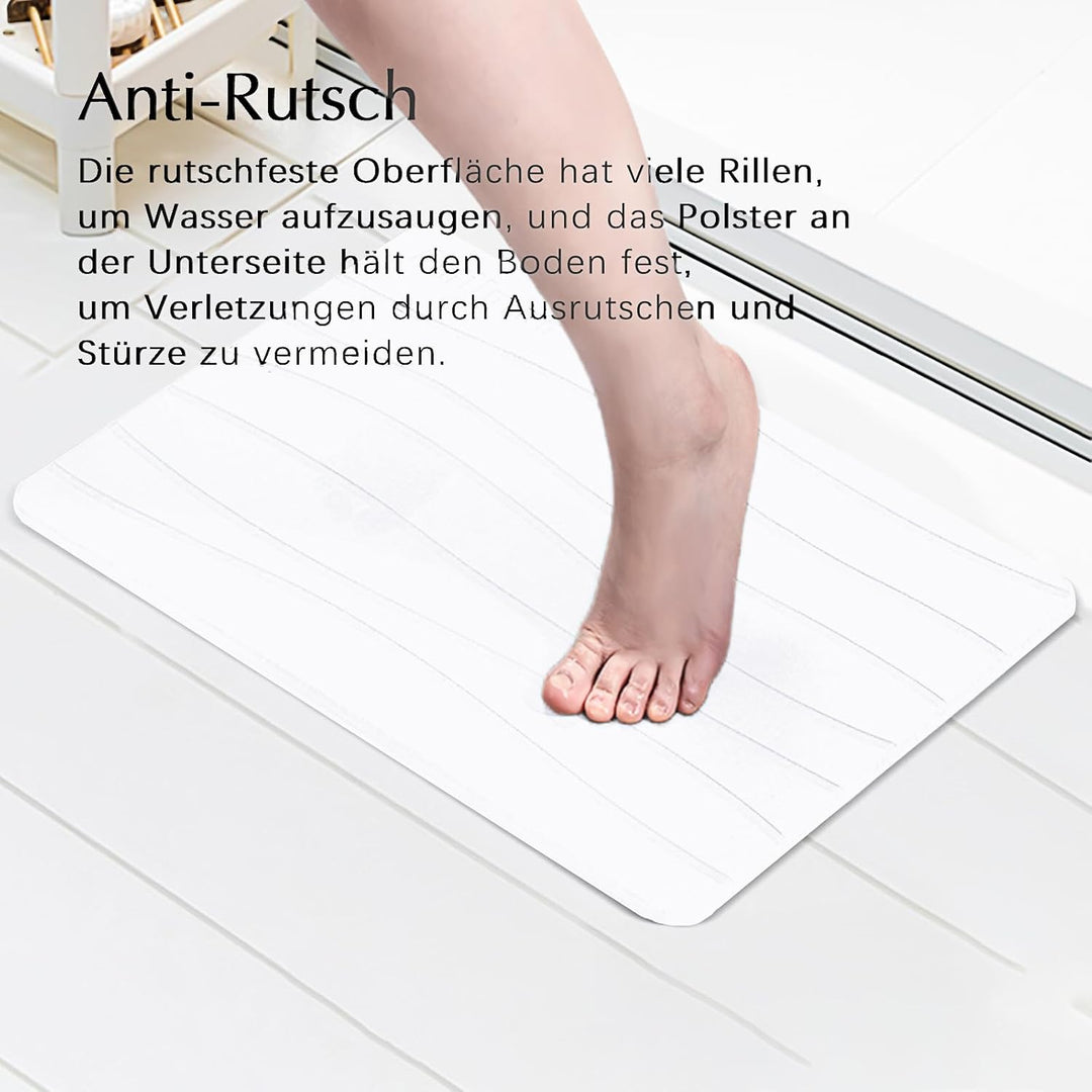Amilutuo Badematte Stein, Diatomite Stone Bath Mat, rutschfeste Stein Badematte, Badematte Stein Sch