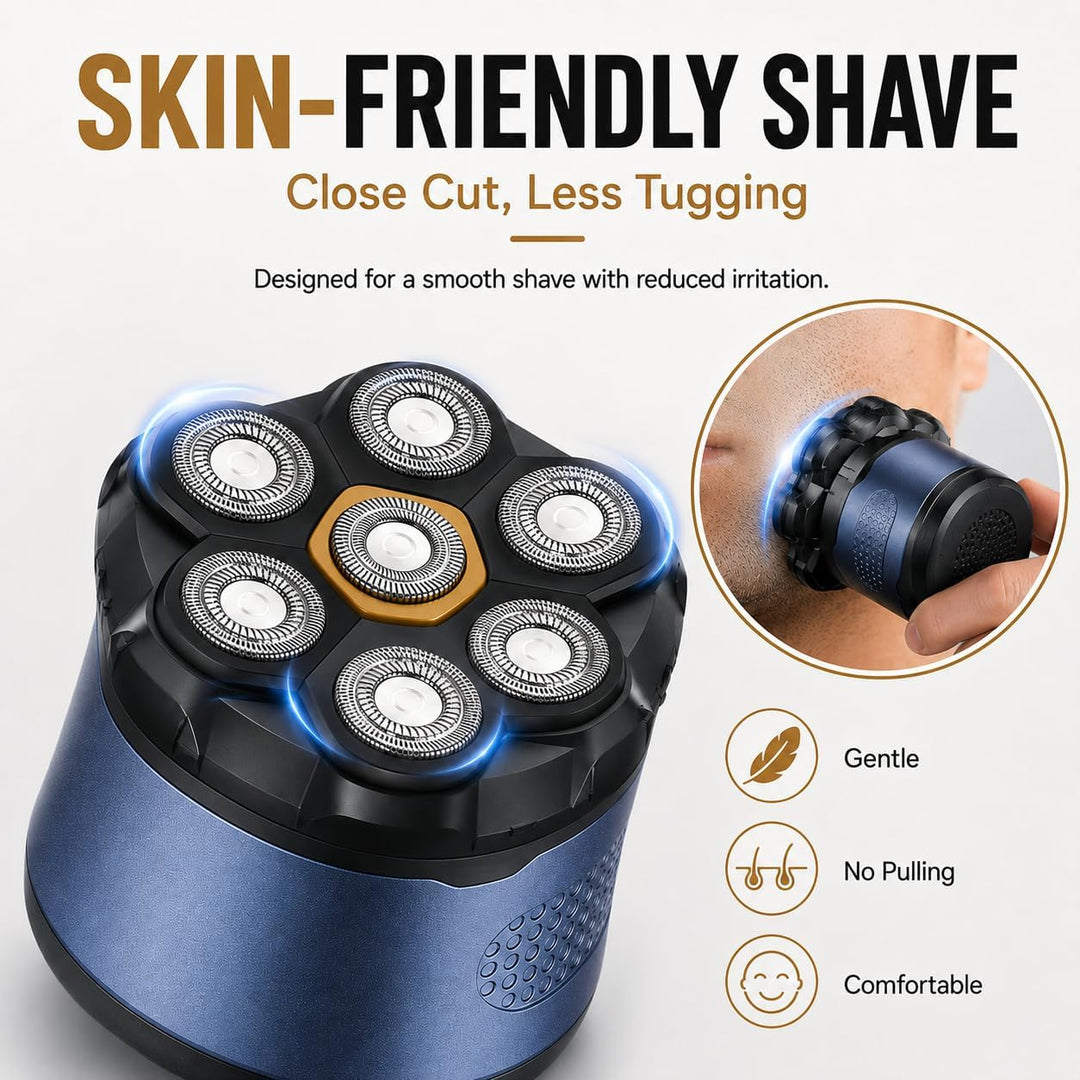 3 Stück Ersatzrasierkopf für Glatzen Rasierer Herren,LOEVERY 6D Magnetischer Scherkopf,Nass- und Tro