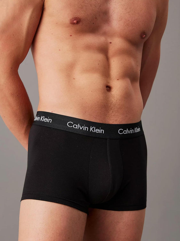Calvin Klein Herren 3er Pack Boxershorts Trunks Baumwolle mit Stretch S Schwarz, S Schwarz