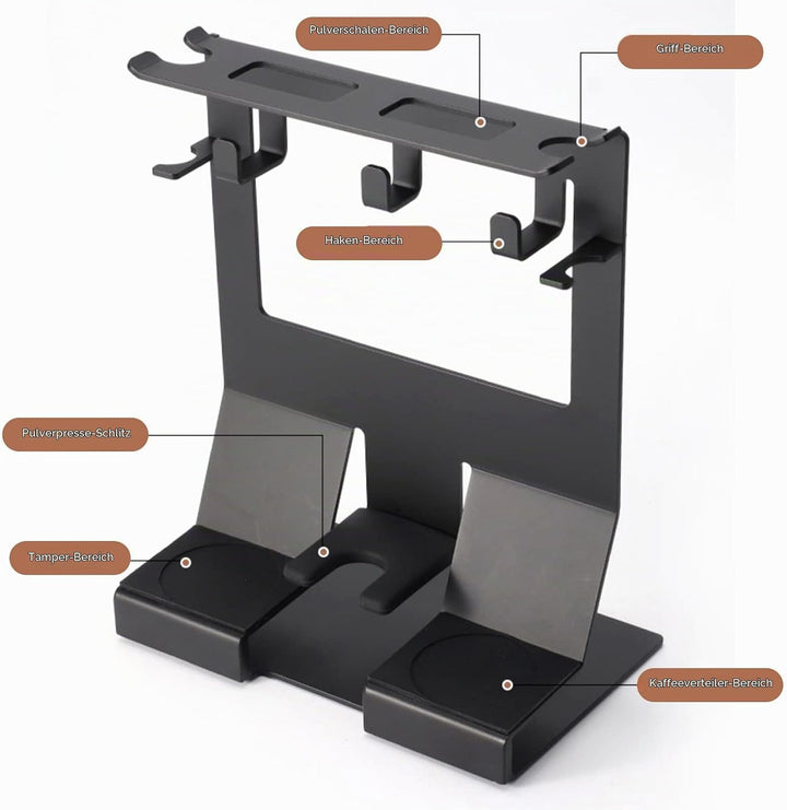 Tissting Barista Regal für Siebträger, 23 x 14 x 29 cm Eisen Kaffee Tamper Station Kaffeefilter Halt