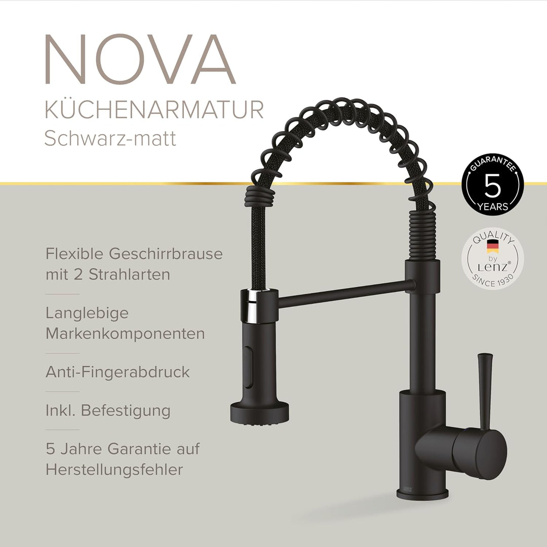 Lenz NOVA Küchenarmatur schwarz-matt 46070951