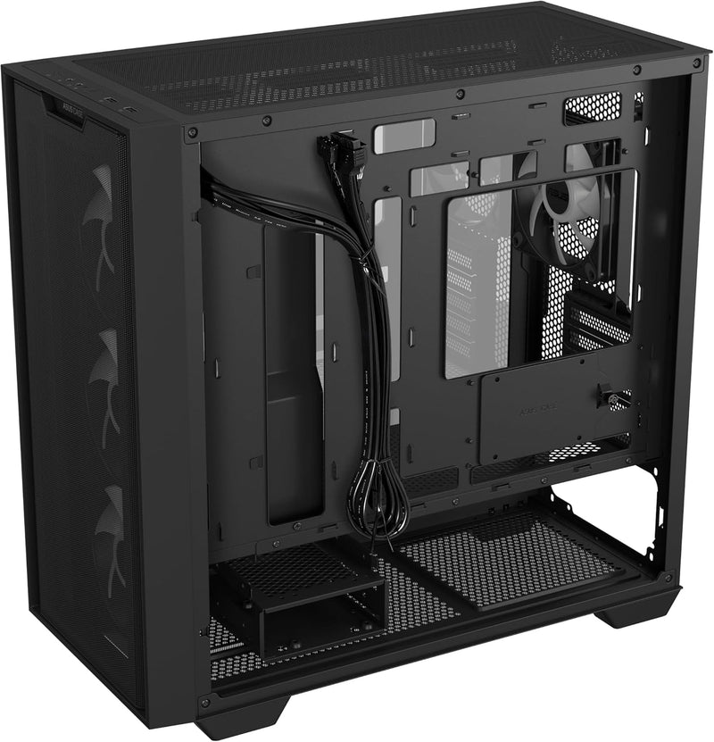 ASUS A21 Plus TG ARGB Black microATX PC Gehäuse (vorinstallierte ARGB-Lüfter, Mesh Frontpanel, kompa