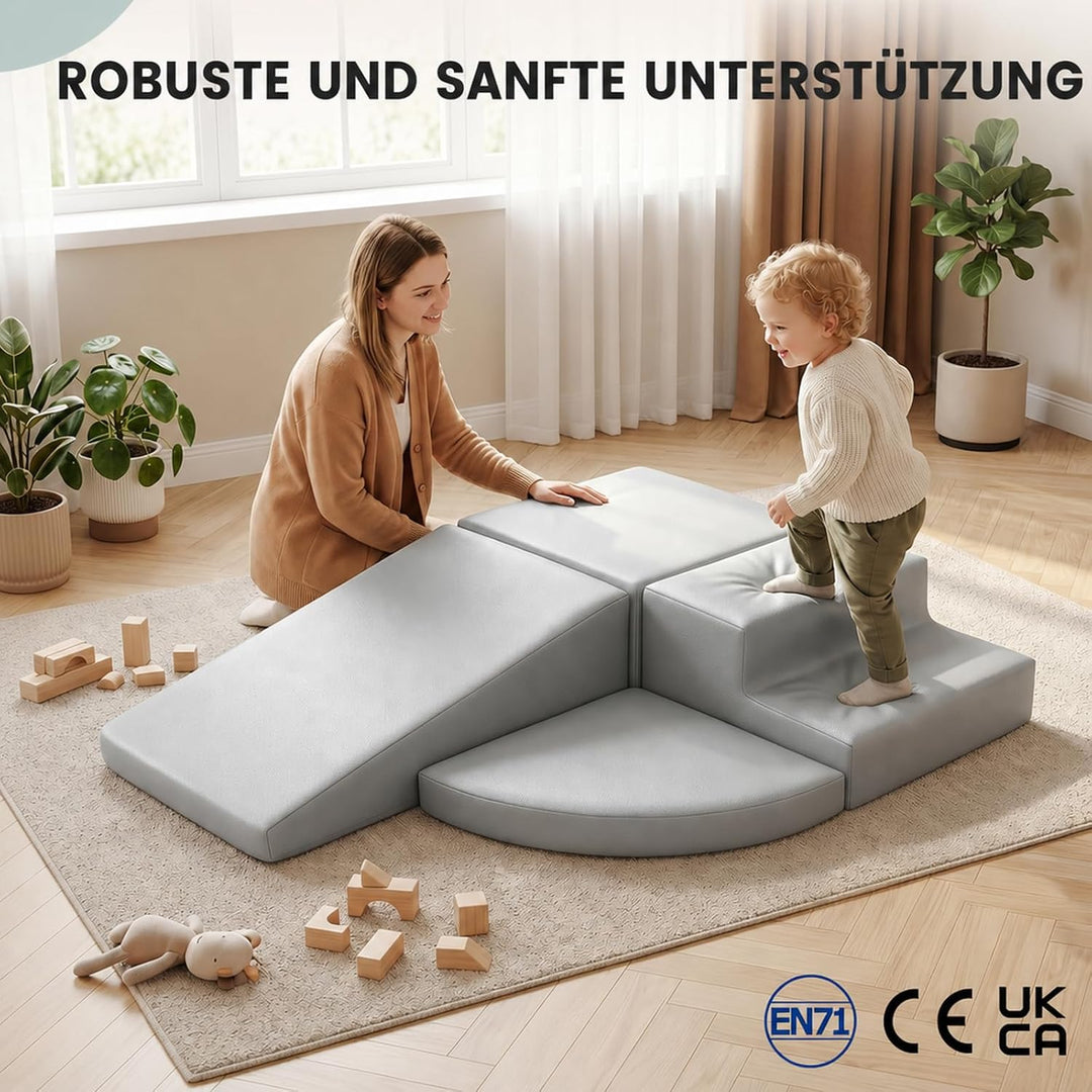 Schaumstoff Bausteine Kinder Klettern Indoor: 4 Softbausteine Riesenbausteine Spielbausteine - Weich