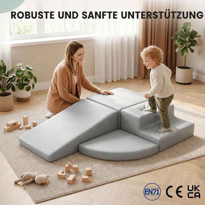 Schaumstoff Bausteine Kinder Klettern Indoor: 4 Softbausteine Riesenbausteine Spielbausteine - Weich