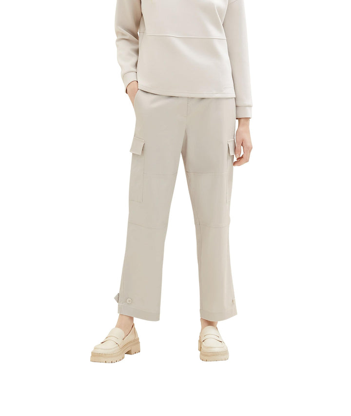 TOM TAILOR Damen Barrel Fit Cargo Hose 42W / 28L 16339 - Clouds Grey, 42W / 28L 16339 - Clouds Grey