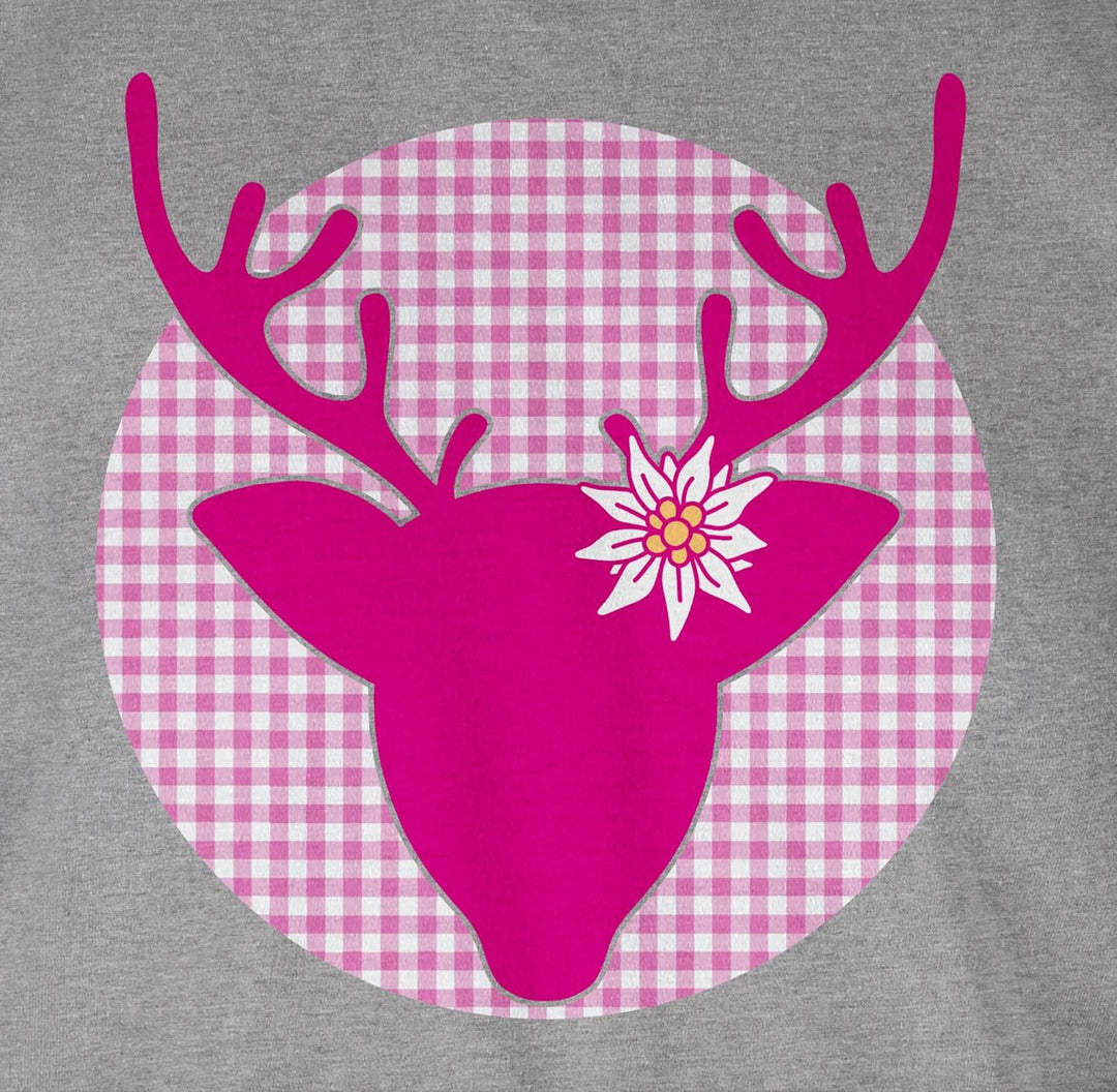 Shirtracer - Shirt Damen - Kompatibel mit Oktoberfest - Hirsch Edelweiss, S