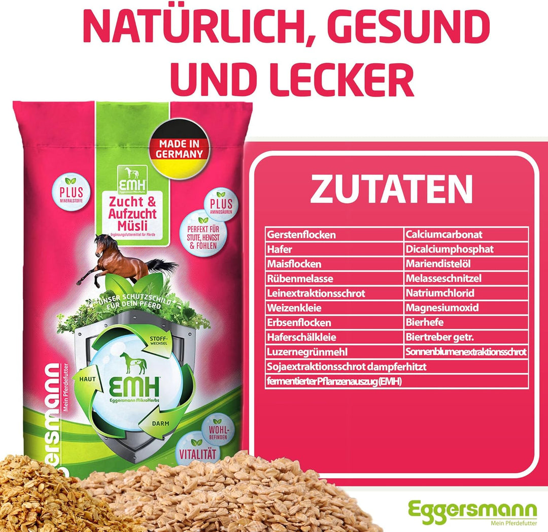 Eggersmann EMH Zucht Müsli 20kg – Pferdemüsli für Zuchtpferde – Ergänzungsfutter für Zuchtstute und