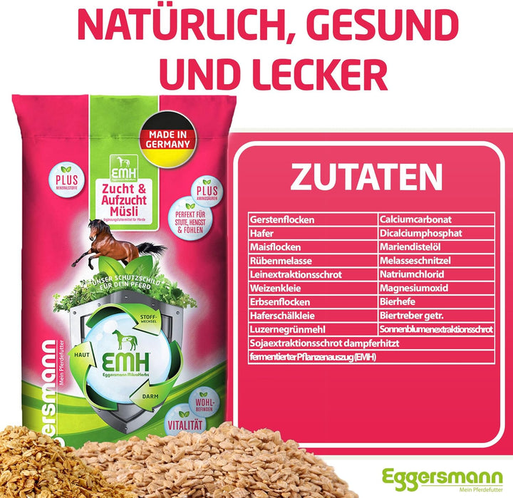 Eggersmann EMH Zucht Müsli 20kg – Pferdemüsli für Zuchtpferde – Ergänzungsfutter für Zuchtstute und