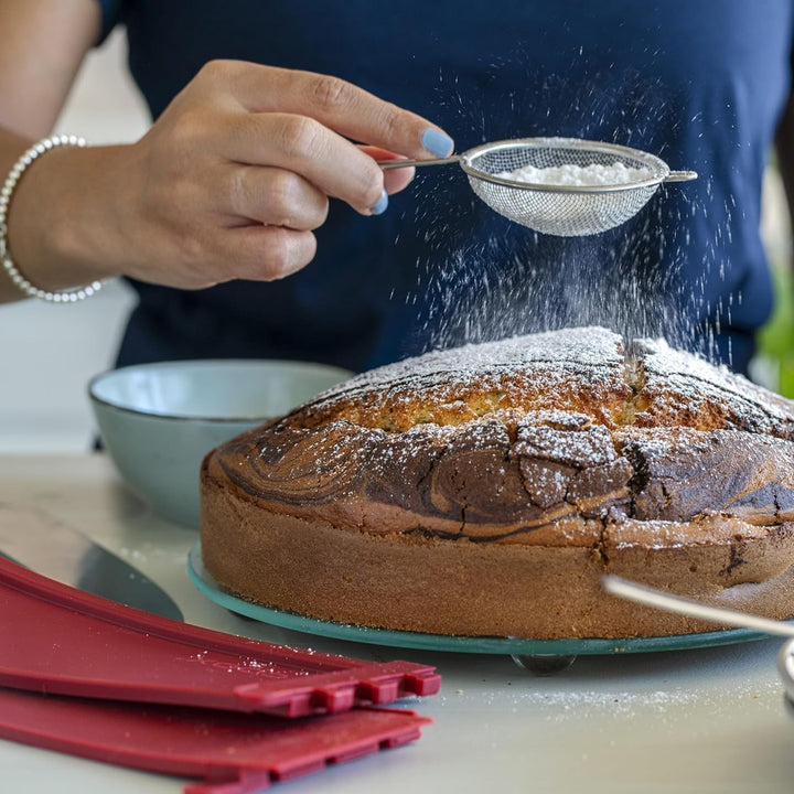coox Springform mit Glas-Servierplatte und Glasfüssen Ø 26 cm in Rot - Perfektes Backen und Serviere